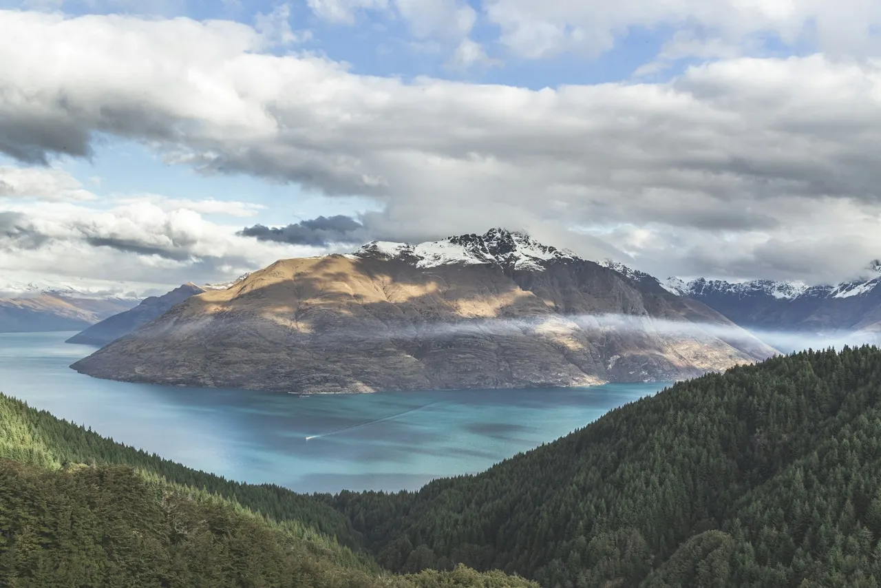 Mountain landscape overlooking a lake